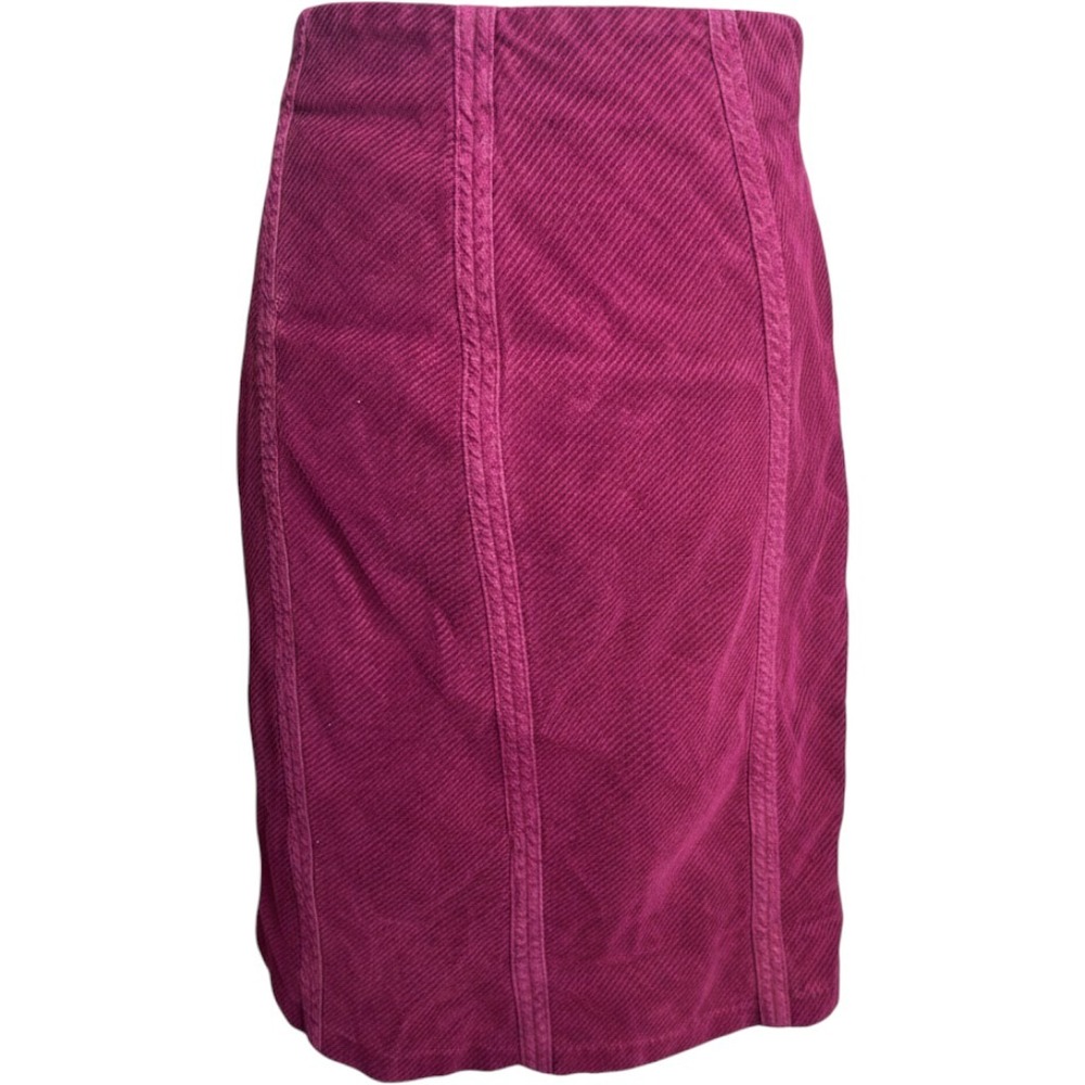Mossimo Burgundy Corduroy Pencil Skirt Size 8 Dark Academia Retro Knee Length